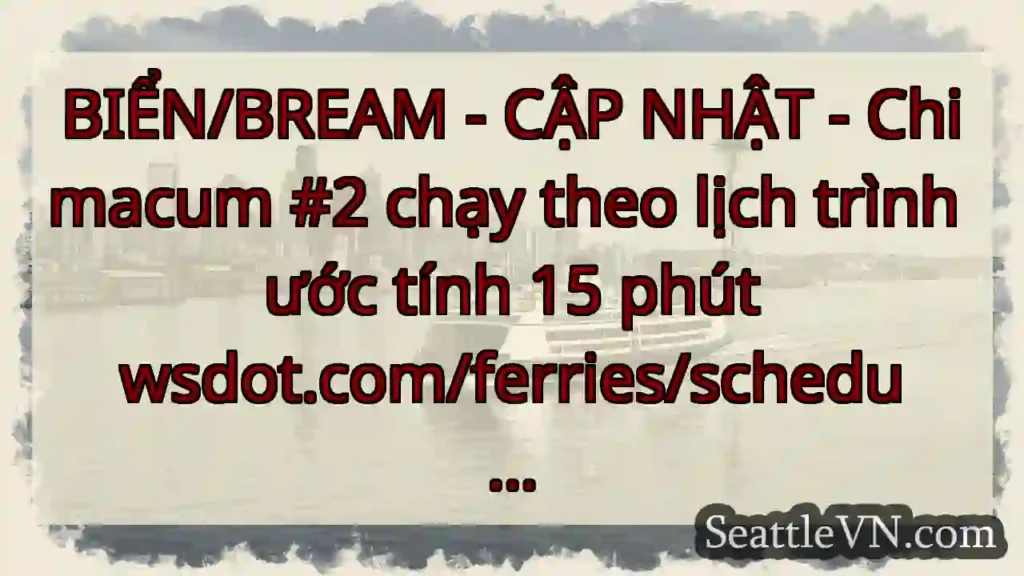 BIỂN/BREAM - CẬP NHẬT - Chimacum #2 chạy theo