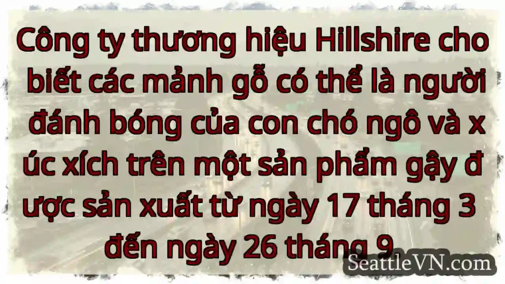 Công ty thương hiệu Hillshire cho biết các mảnh