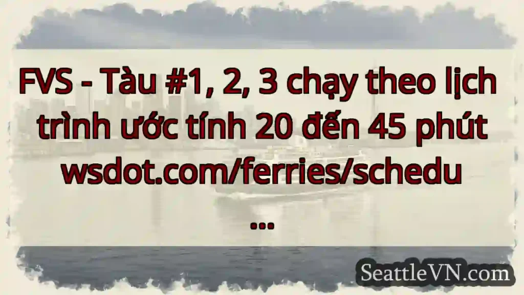 FVS - Tàu #1, 2, 3 chạy theo lịch trình ước tính