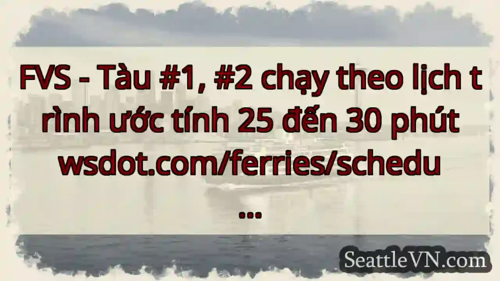 FVS - Tàu #1, #2 chạy theo lịch trình ước tính 25