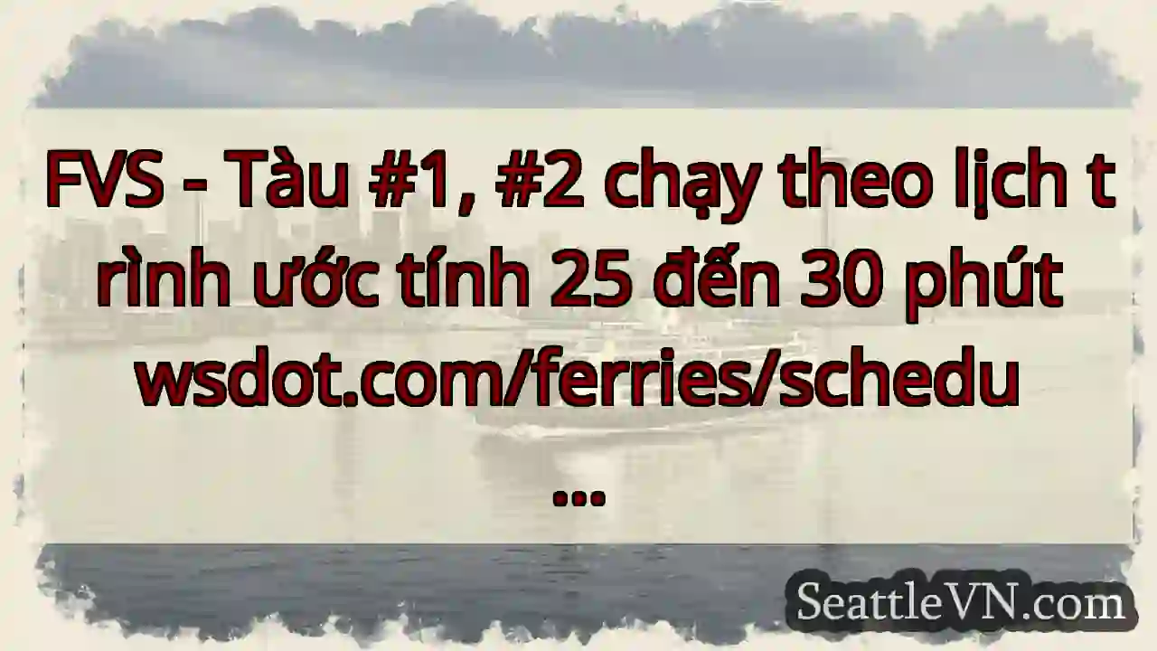 FVS - Tàu #1, #2 chạy theo lịch trình ước tính 25
