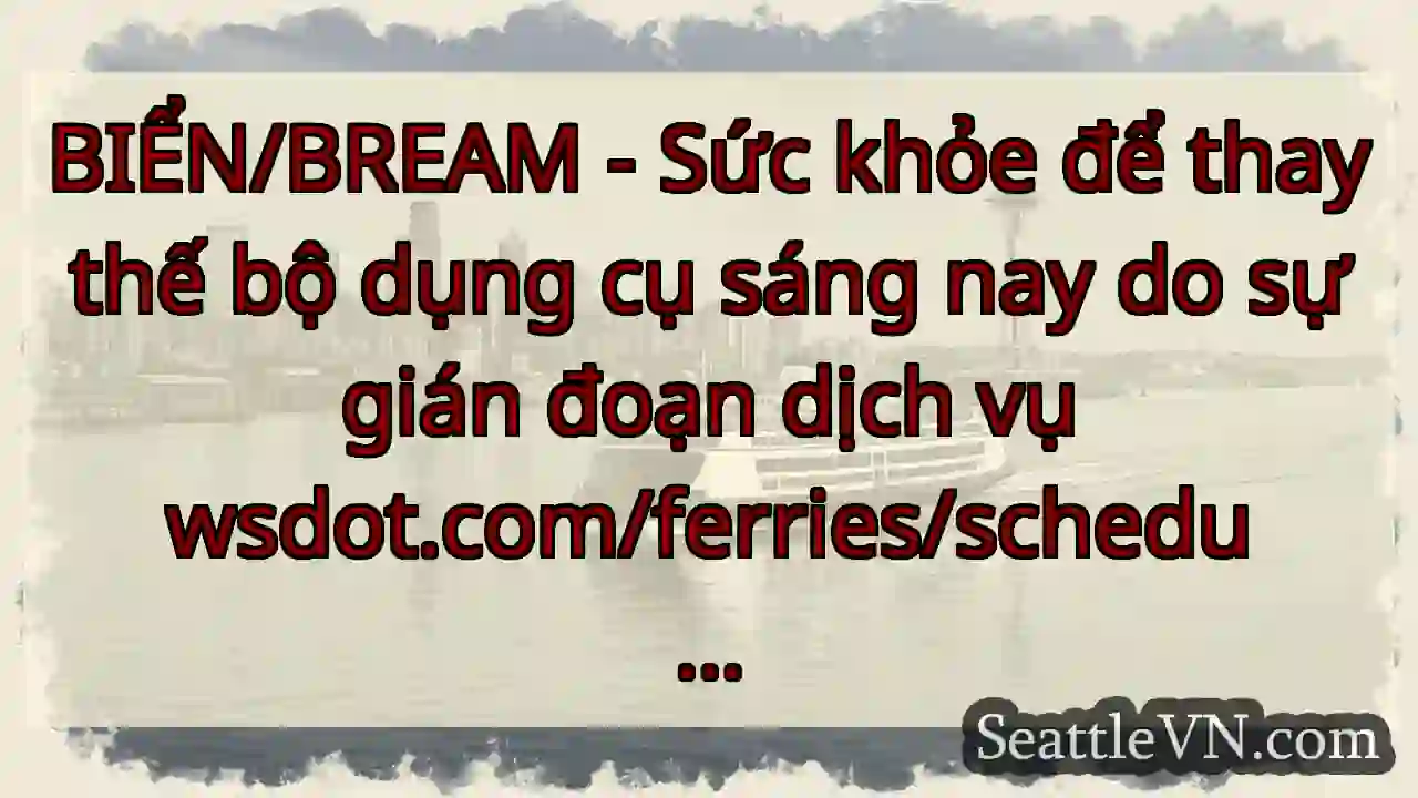 BIỂN/BREAM - Sức khỏe để thay thế bộ dụng cụ sáng