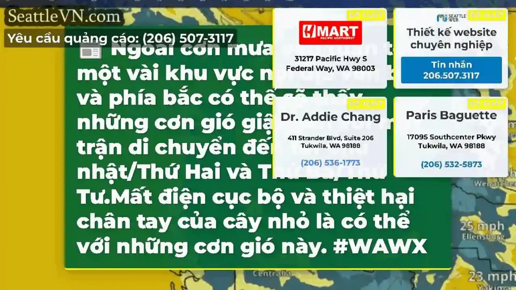 Ngoài cơn mưa vào tuần tới, một vài khu vực nội