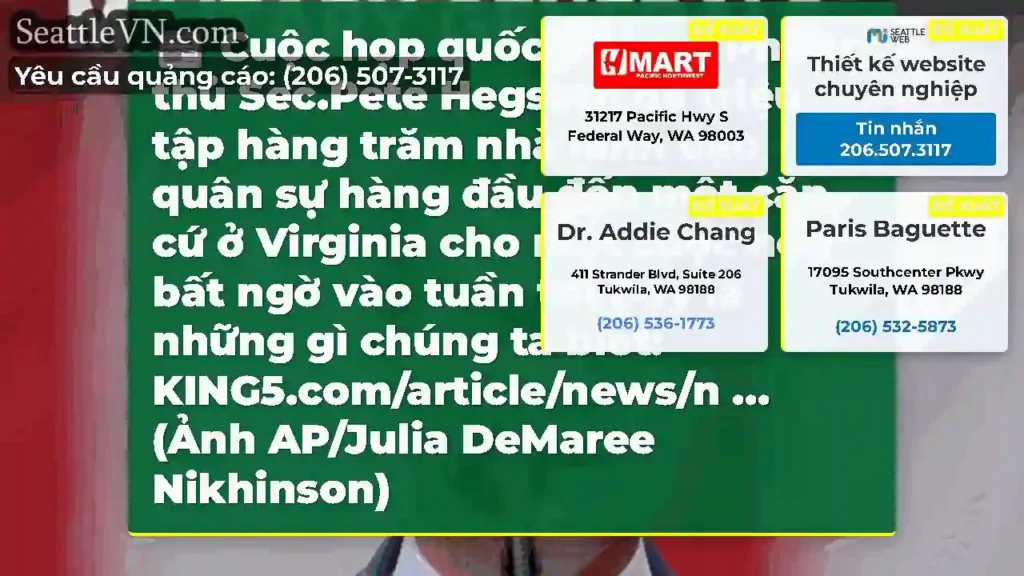 Cuộc họp quốc phòng |Phòng thủ Sec.Pete Hegseth