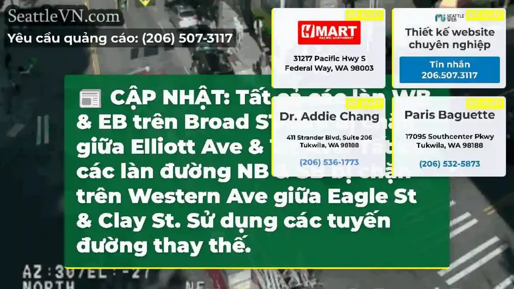CẬP NHẬT: Tất cả các làn WB & EB trên Broad ST