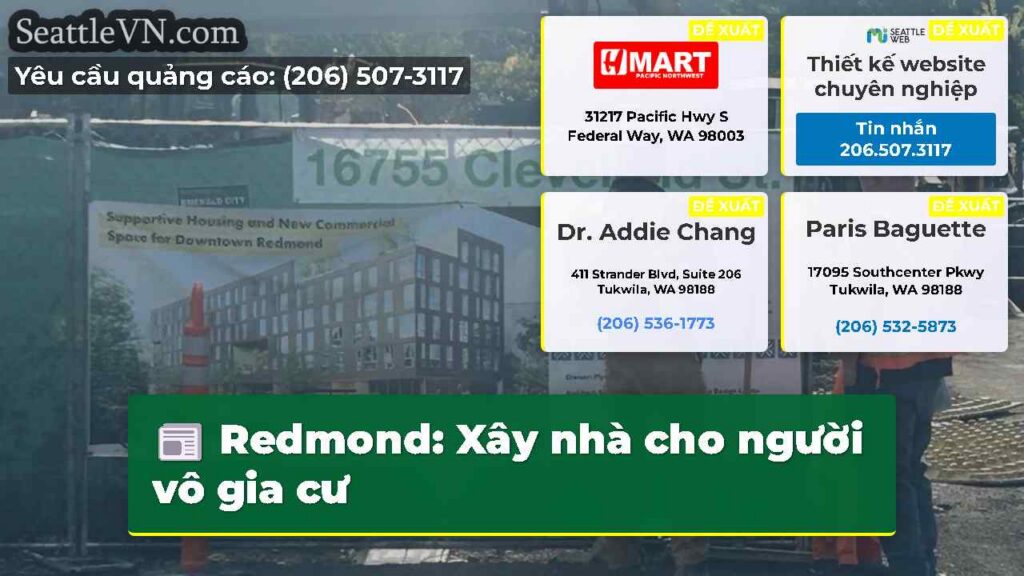 Redmond: Xây nhà cho người vô gia cư