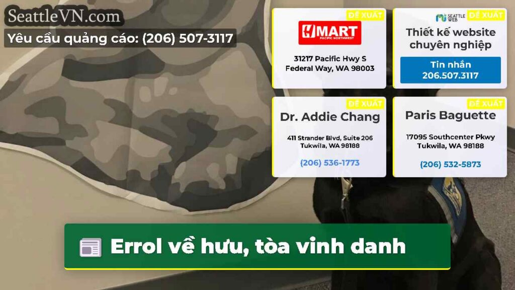 Errol về hưu, tòa vinh danh