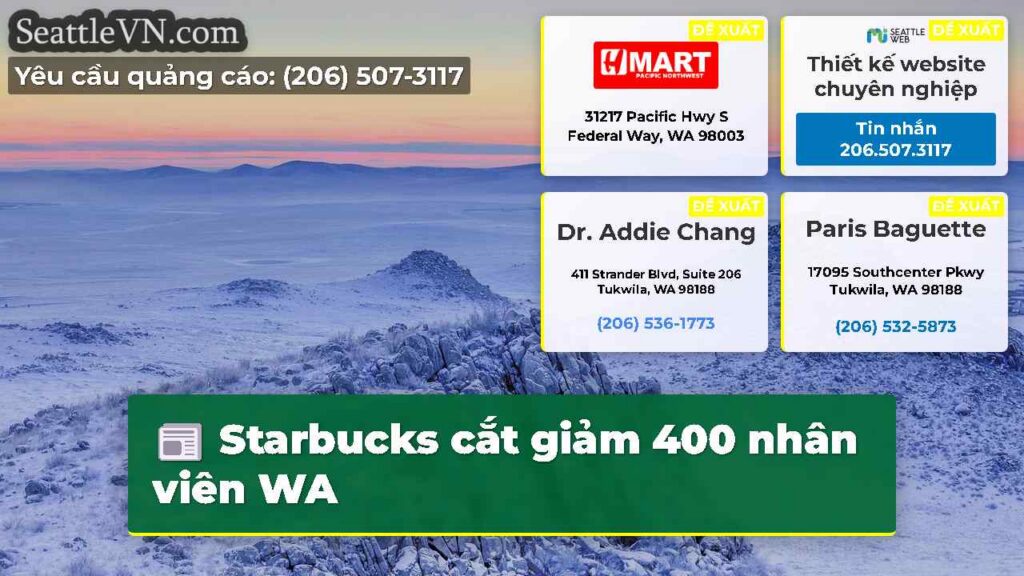 Starbucks cắt giảm 400 nhân viên WA