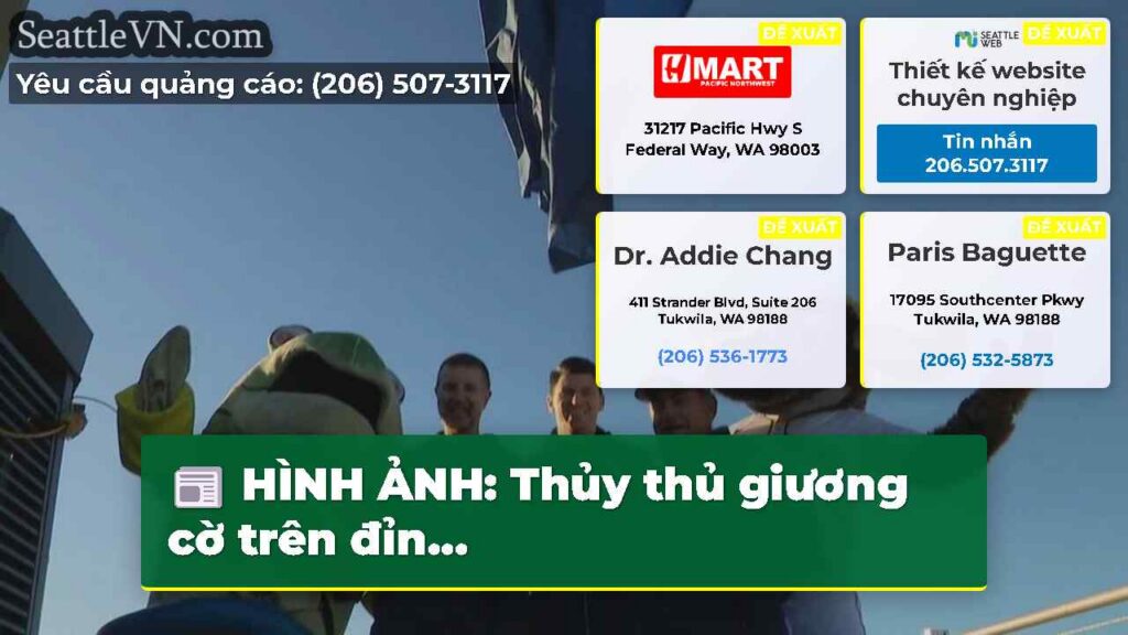 HÌNH ẢNH: Thủy thủ giương cờ trên đỉn...