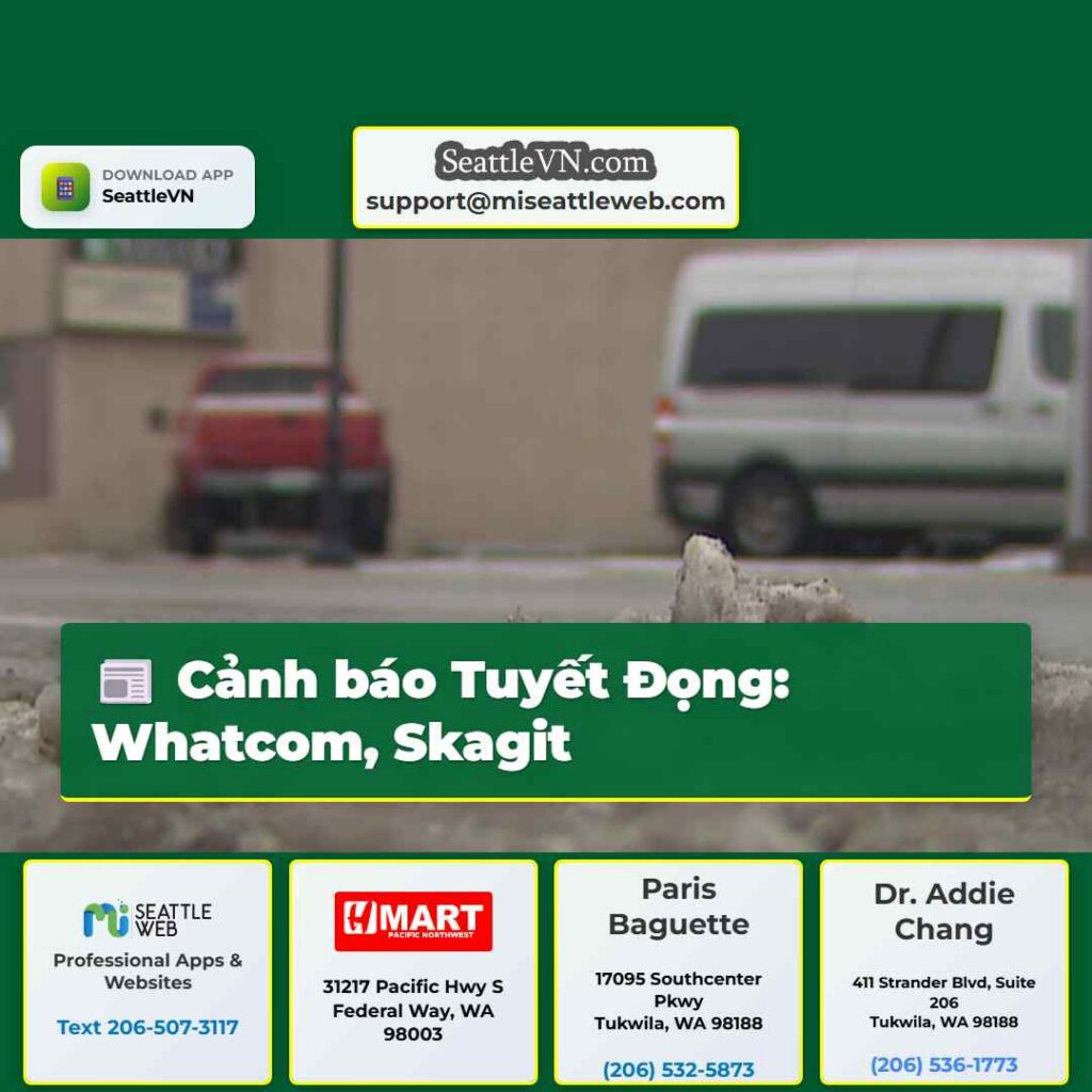 Cảnh báo Tuyết Đọng: Whatcom, Skagit
