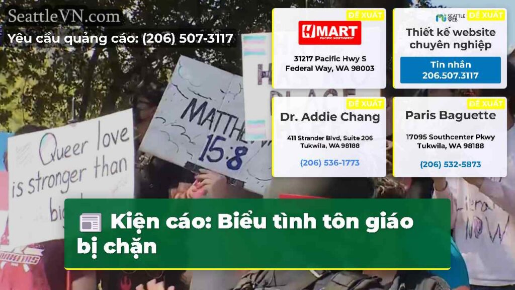 Kiện cáo: Biểu tình tôn giáo bị chặn