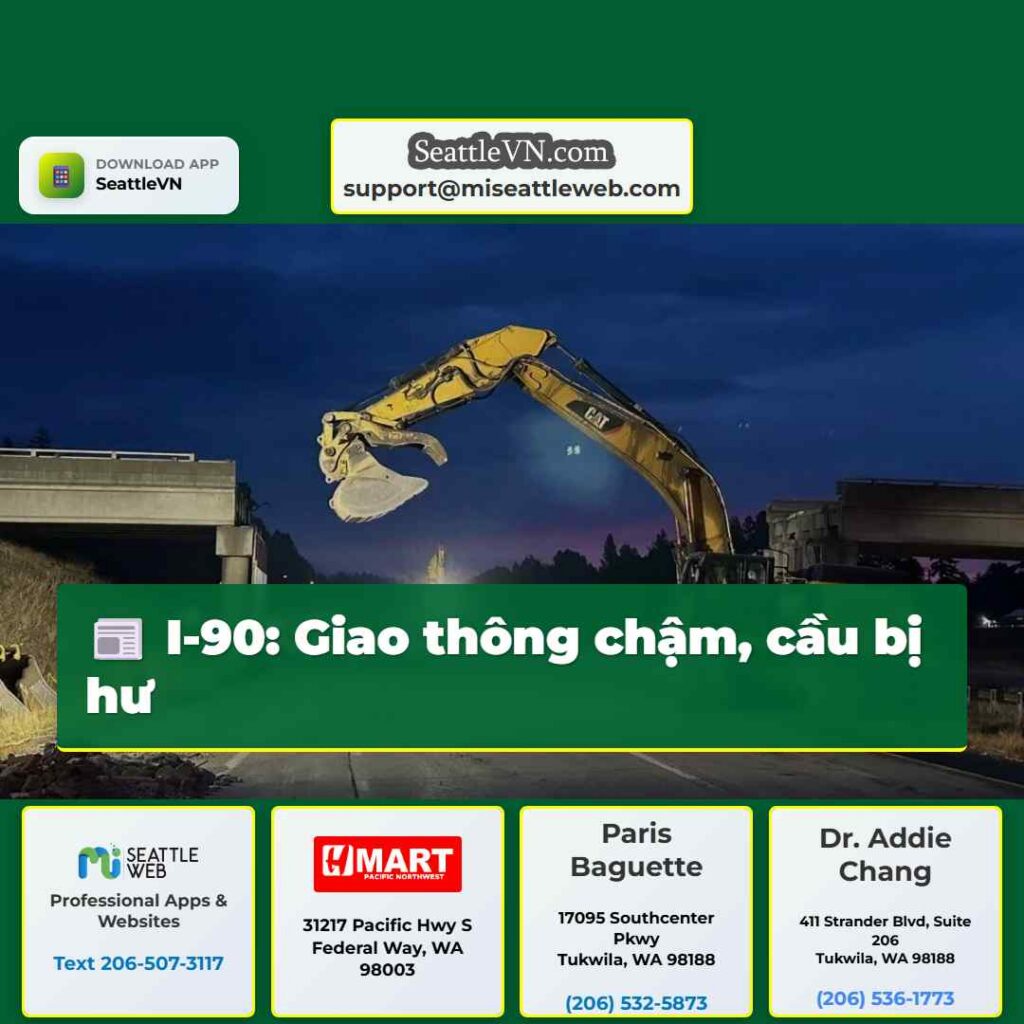 I-90: Giao thông chậm, cầu bị hư