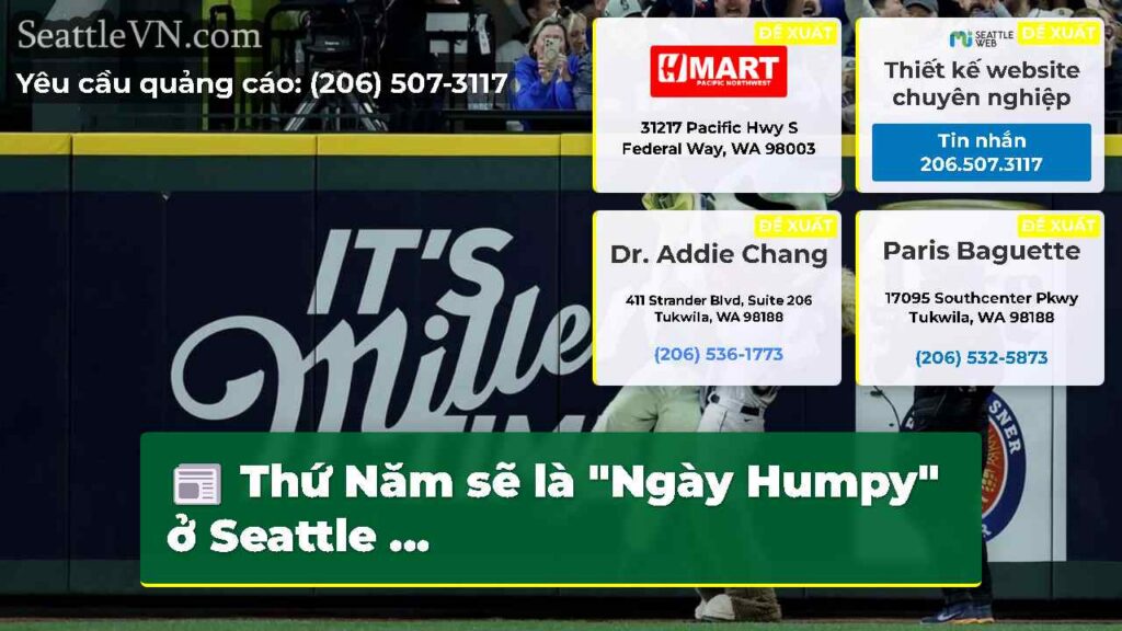 Thứ Năm sẽ là "Ngày Humpy" ở Seattle ...