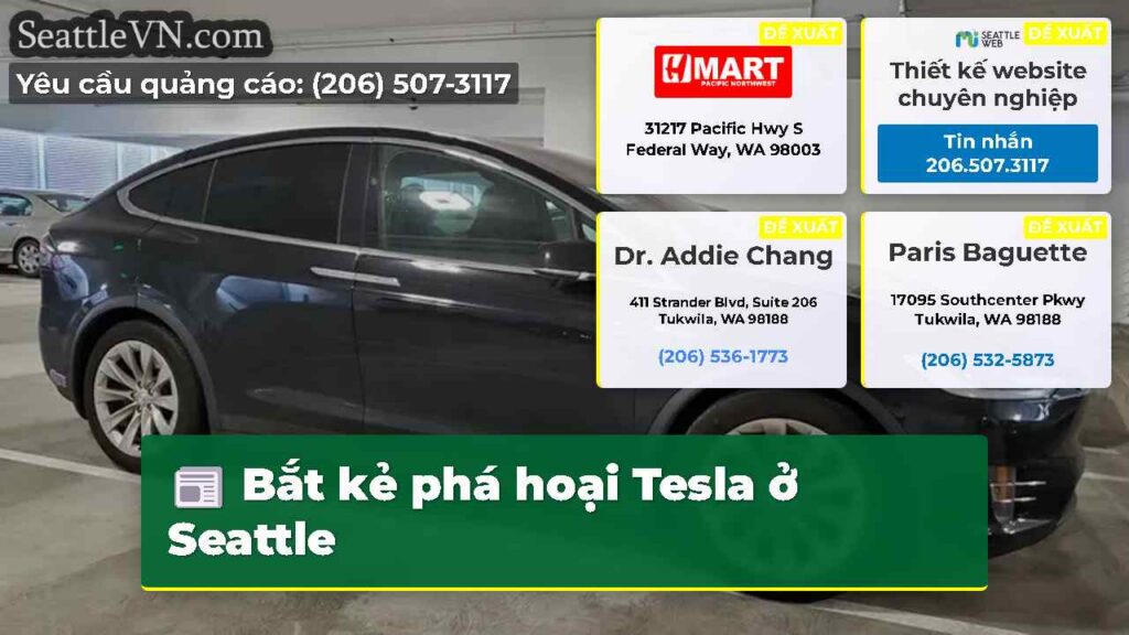 Bắt kẻ phá hoại Tesla ở Seattle