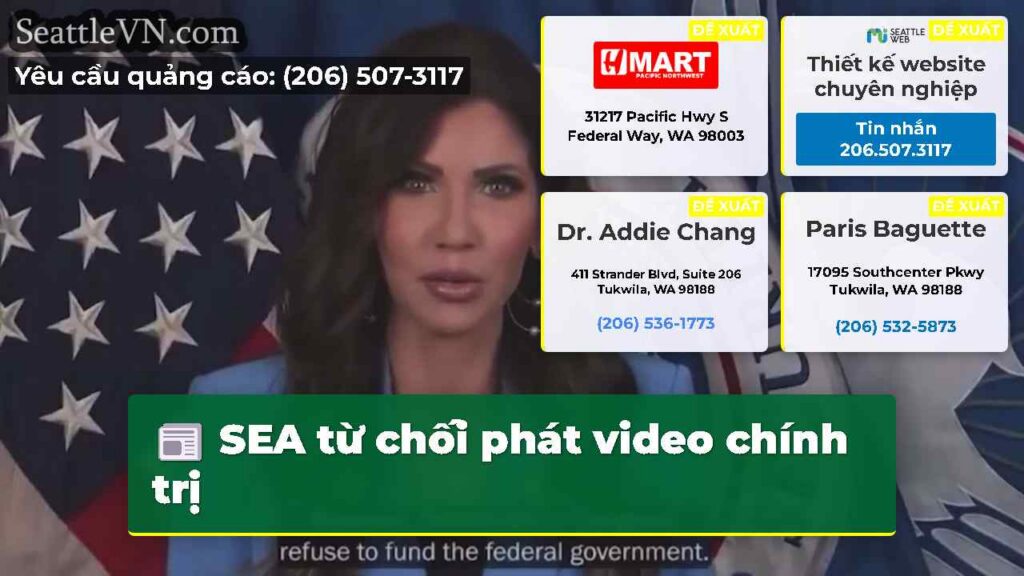 SEA từ chối phát video chính trị