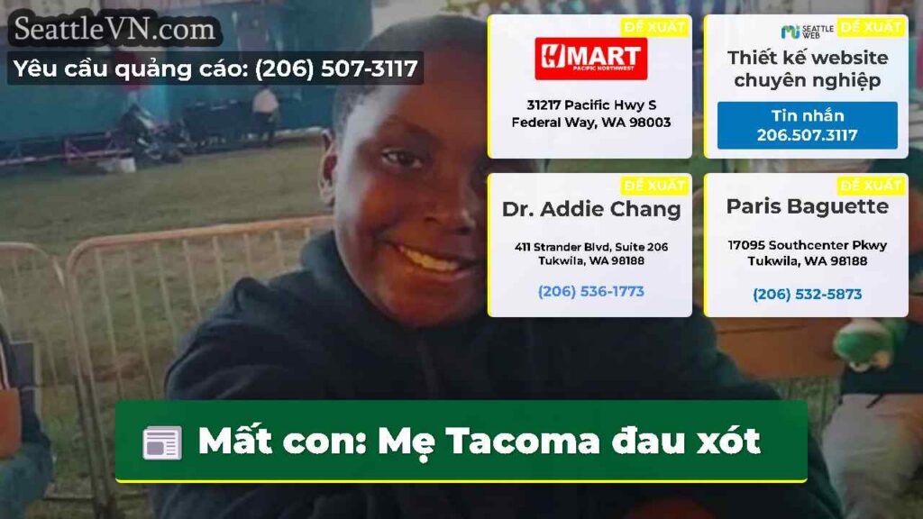 Mất con: Mẹ Tacoma đau xót