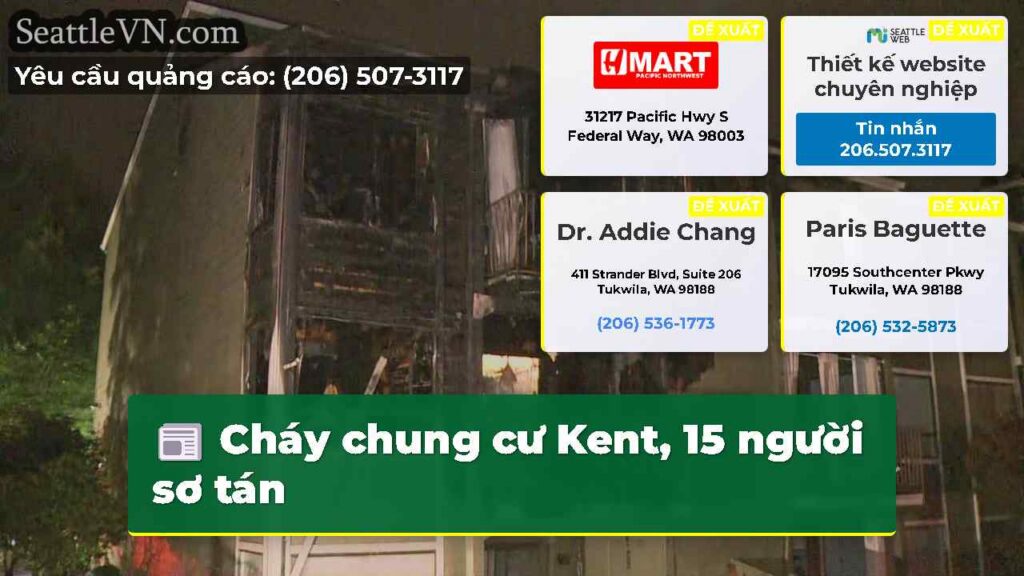 Cháy chung cư Kent, 15 người sơ tán