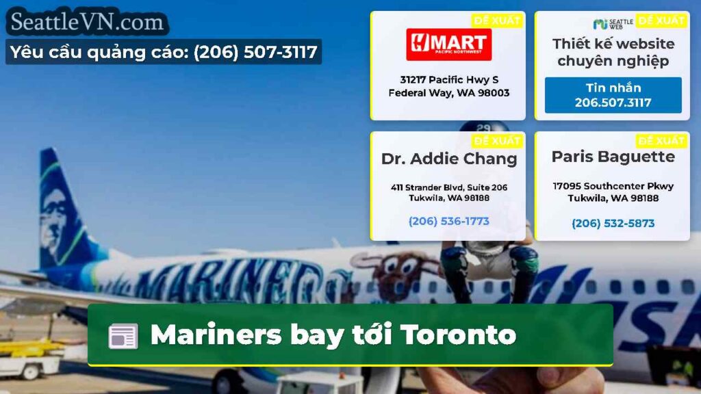 Mariners bay tới Toronto