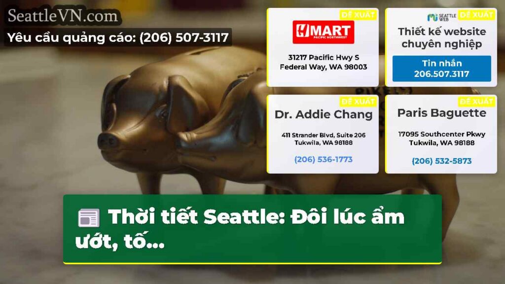 Thời tiết Seattle: Đôi lúc ẩm ướt, tố...