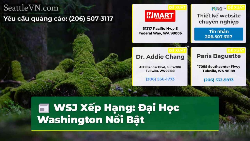WSJ Xếp Hạng: Đại Học Washington Nổi Bật