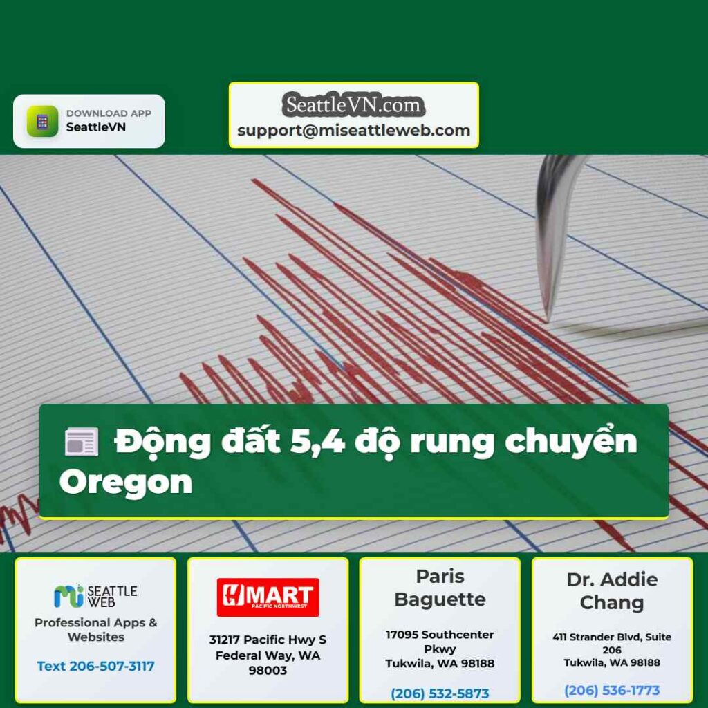 Động đất 5,4 độ rung chuyển Oregon