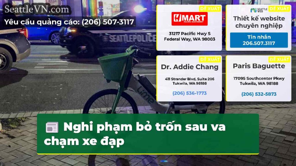Nghi phạm bỏ trốn sau va chạm xe đạp