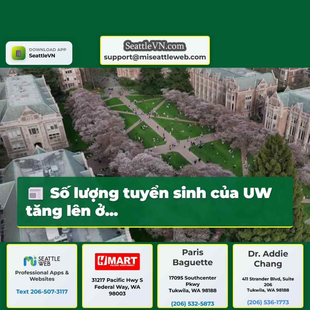 Số lượng tuyển sinh của UW tăng lên ở...