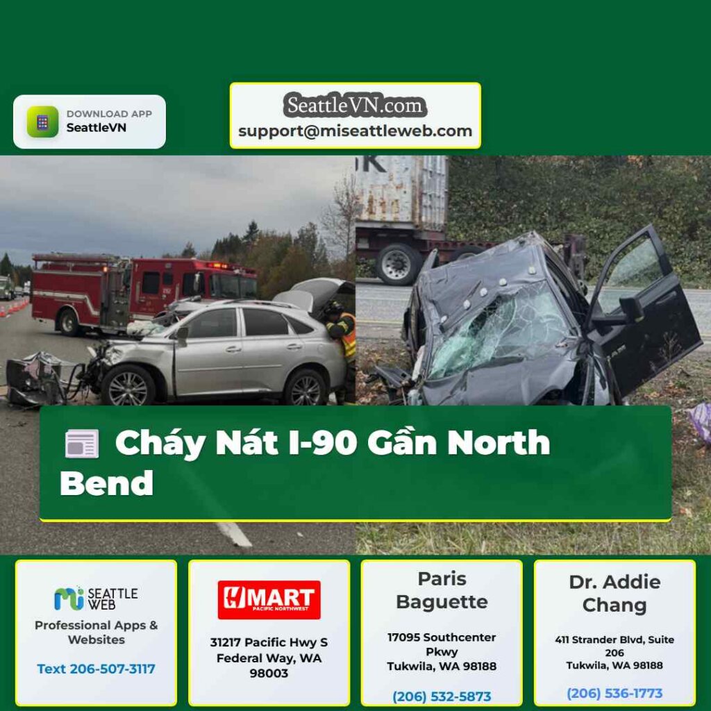 Cháy Nát I-90 Gần North Bend