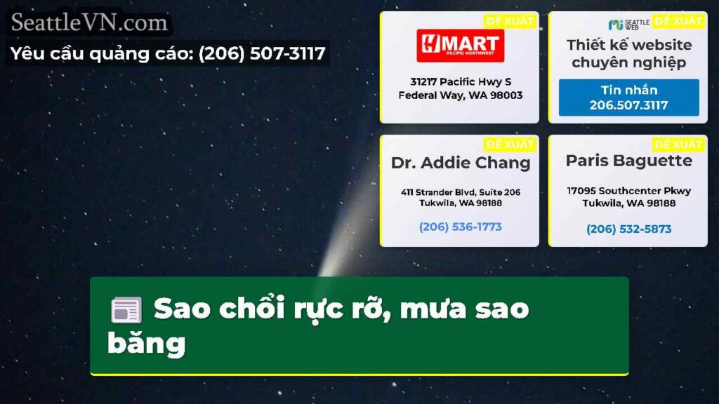 Sao chổi rực rỡ, mưa sao băng