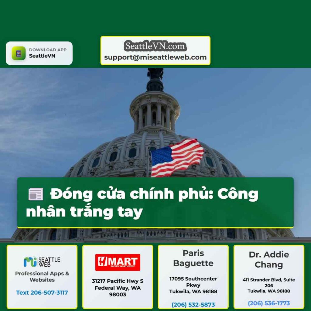 Đóng cửa chính phủ: Công nhân trắng tay