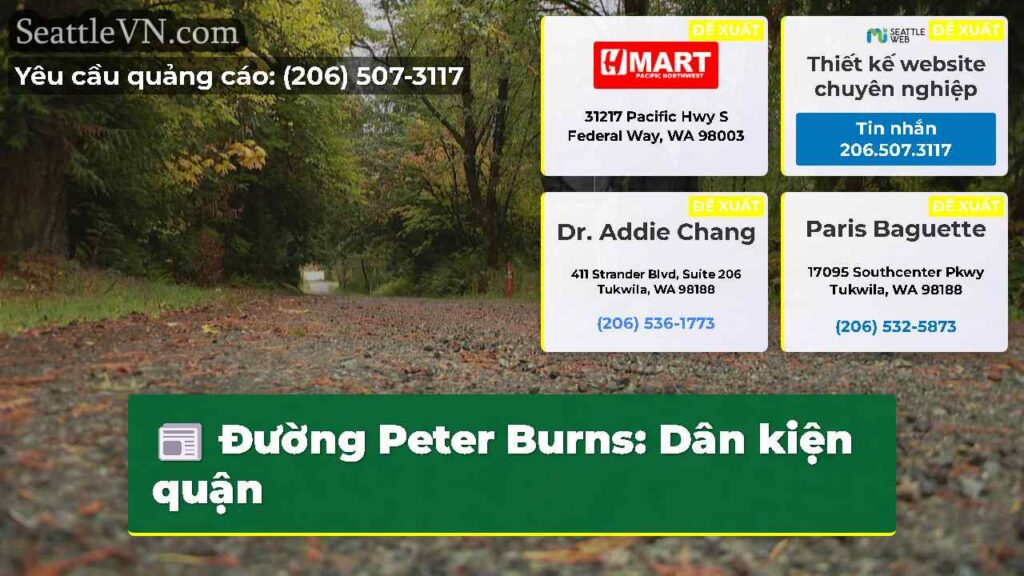 Đường Peter Burns: Dân kiện quận