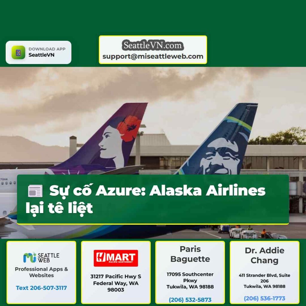Sự cố Azure: Alaska Airlines lại tê liệt