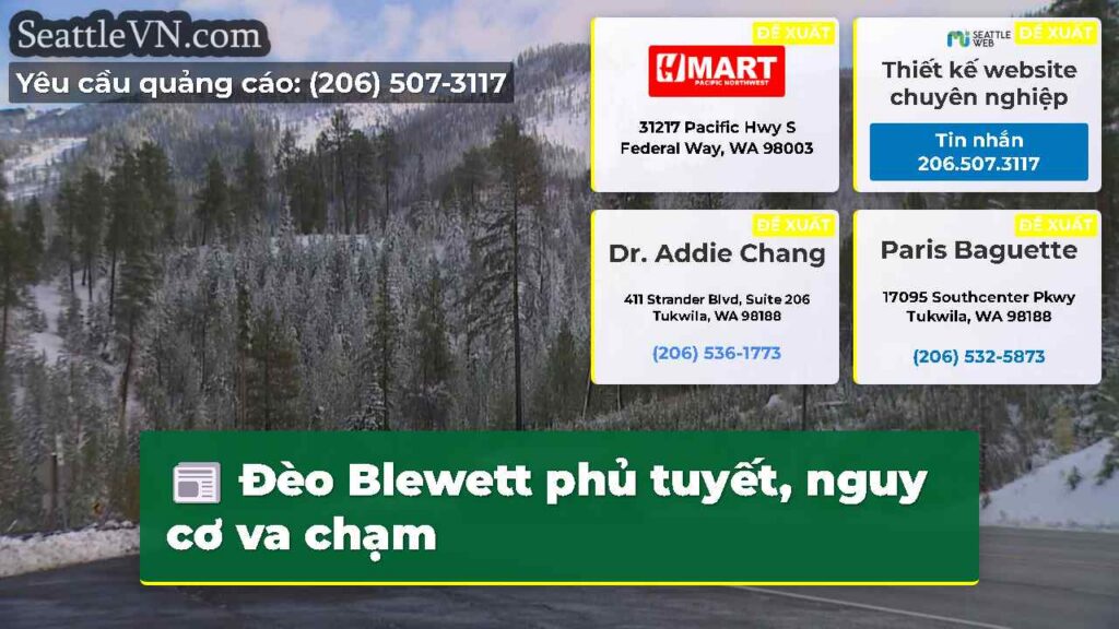 Đèo Blewett phủ tuyết, nguy cơ va chạm