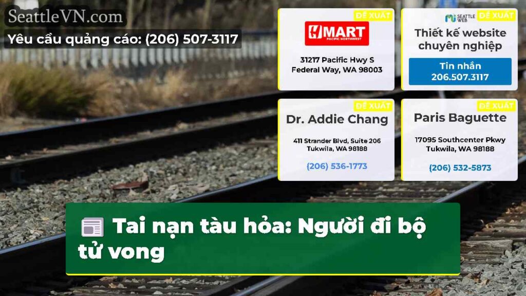 Tai nạn tàu hỏa: Người đi bộ tử vong