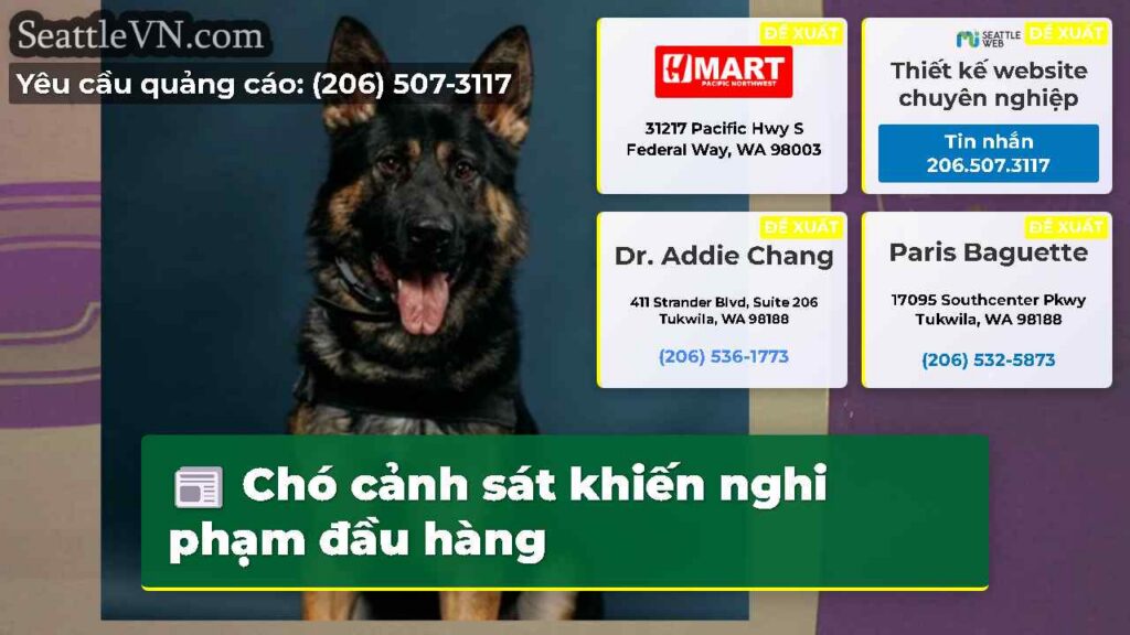 Chó cảnh sát khiến nghi phạm đầu hàng