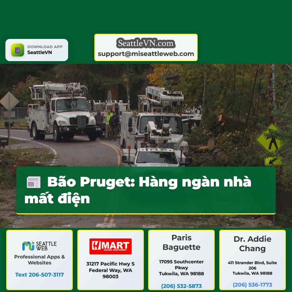 Bão Pruget: Hàng ngàn nhà mất điện