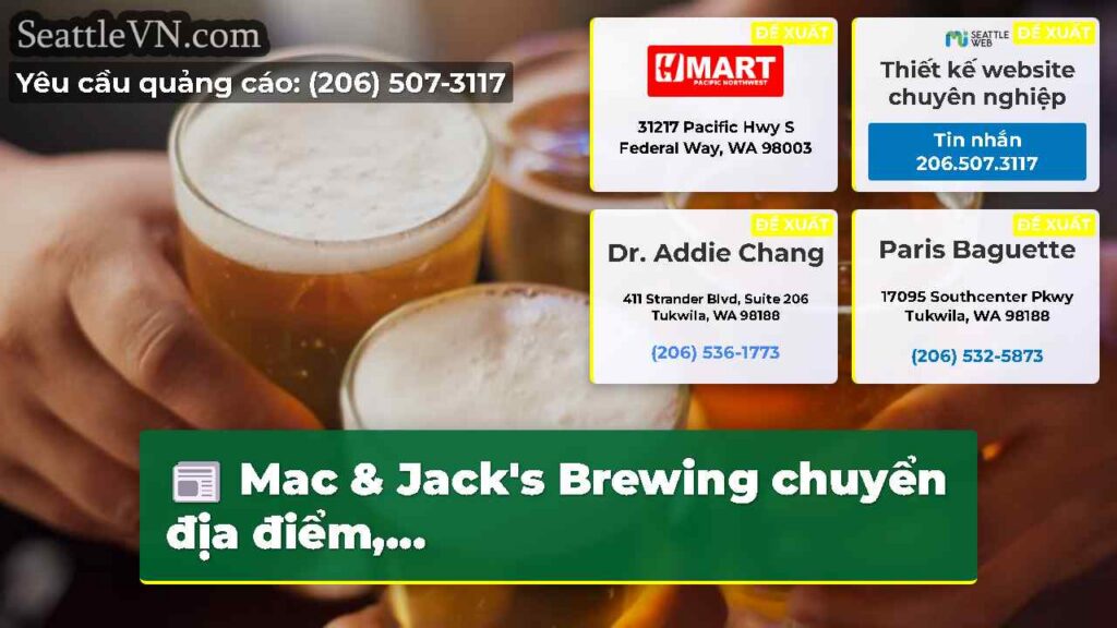 Mac & Jack's Brewing chuyển địa điểm,...