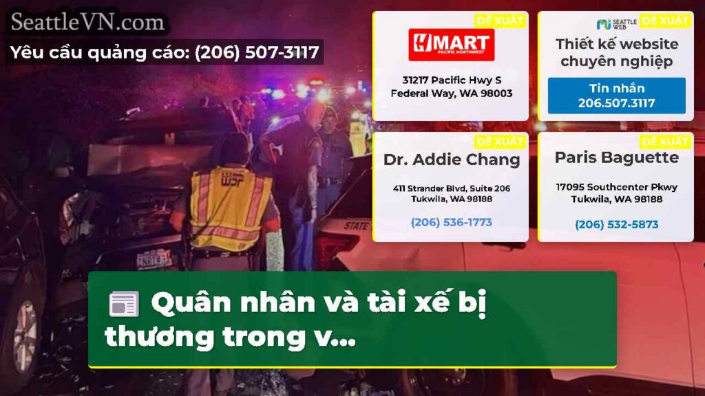Quân nhân và tài xế bị thương trong v...