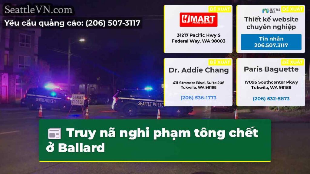 Truy nã nghi phạm tông chết ở Ballard