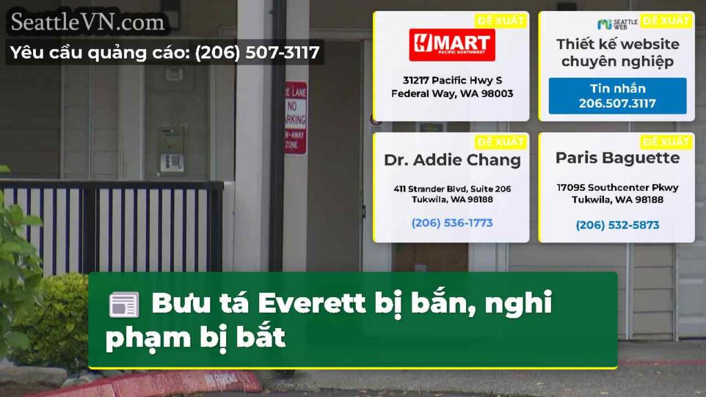 Bưu tá Everett bị bắn, nghi phạm bị bắt