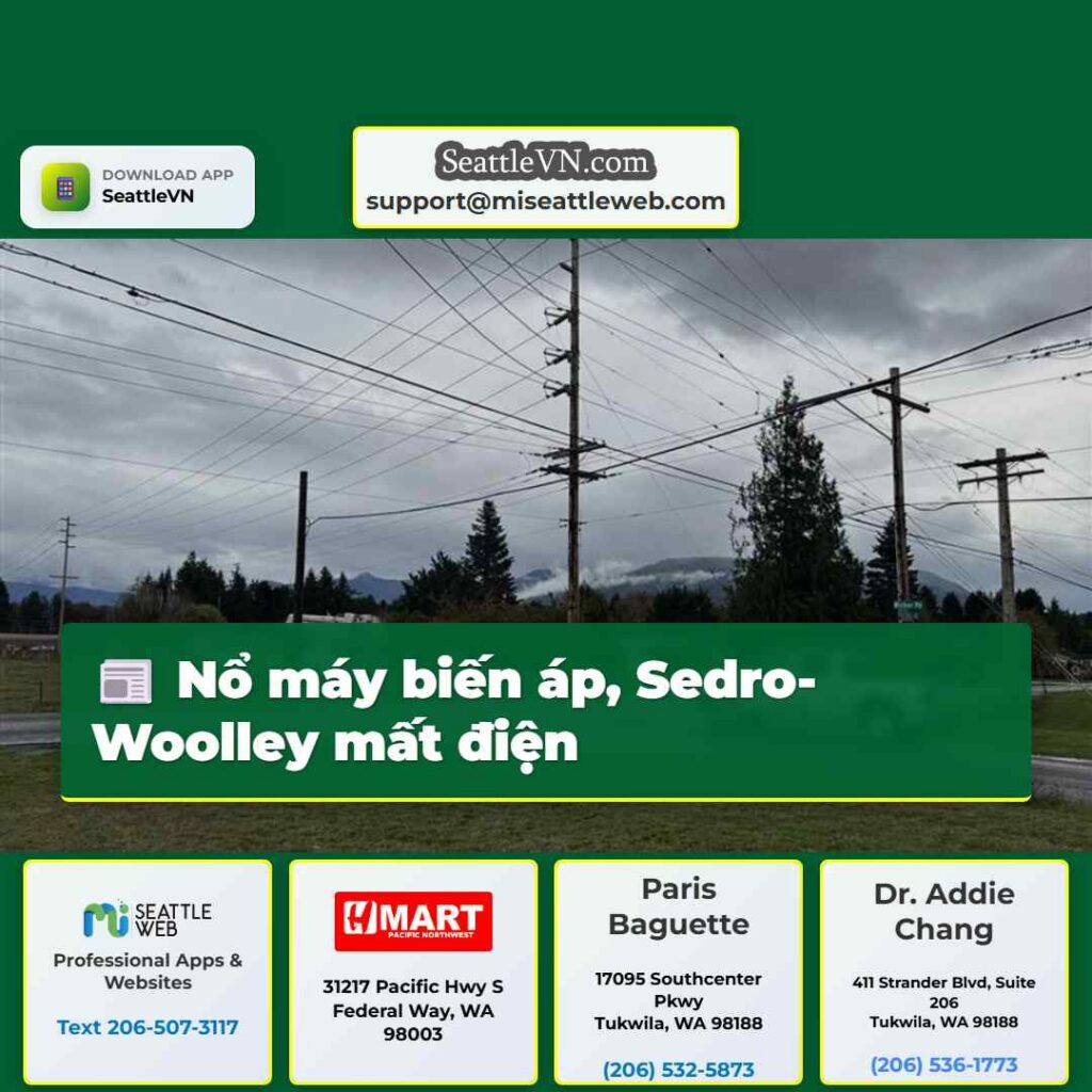 Nổ máy biến áp, Sedro-Woolley mất điện