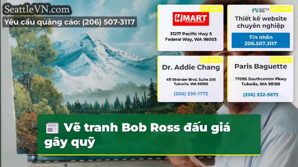 Vẽ tranh Bob Ross đấu giá gây quỹ