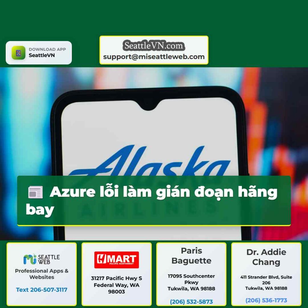 Azure lỗi làm gián đoạn hãng bay