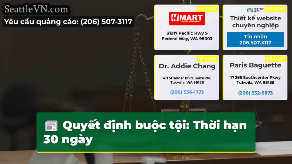 Quyết định buộc tội: Thời hạn 30 ngày
