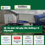 Xe bán tải gây tắc đường I-5 Olympia