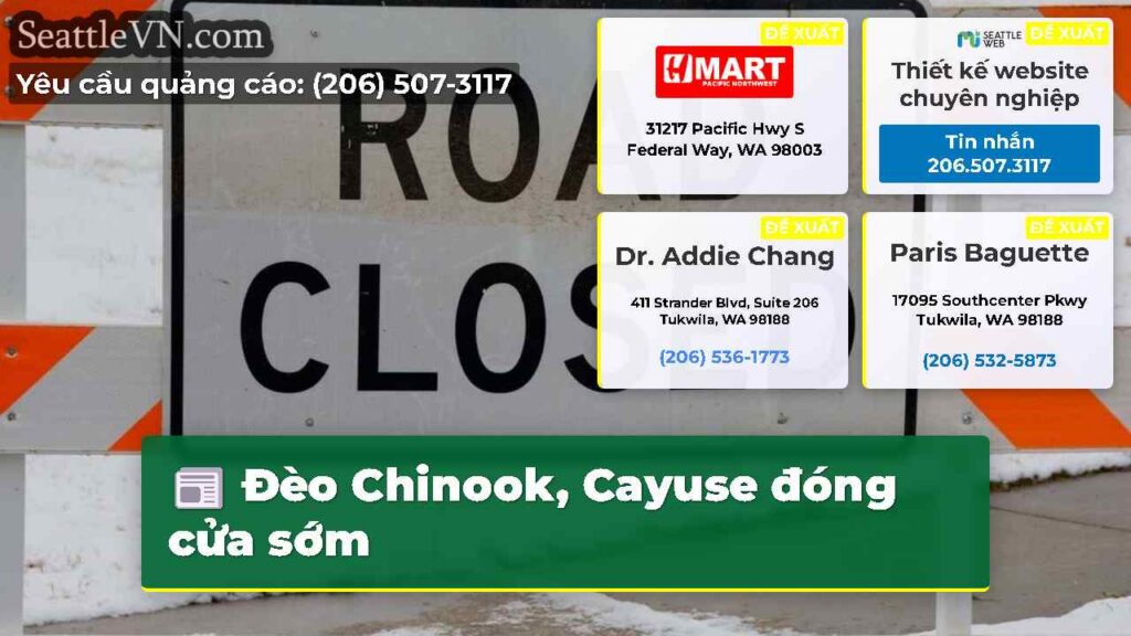 Đèo Chinook, Cayuse đóng cửa sớm