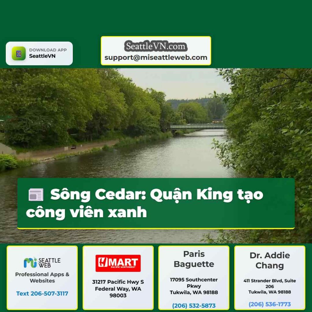 Sông Cedar: Quận King tạo công viên xanh