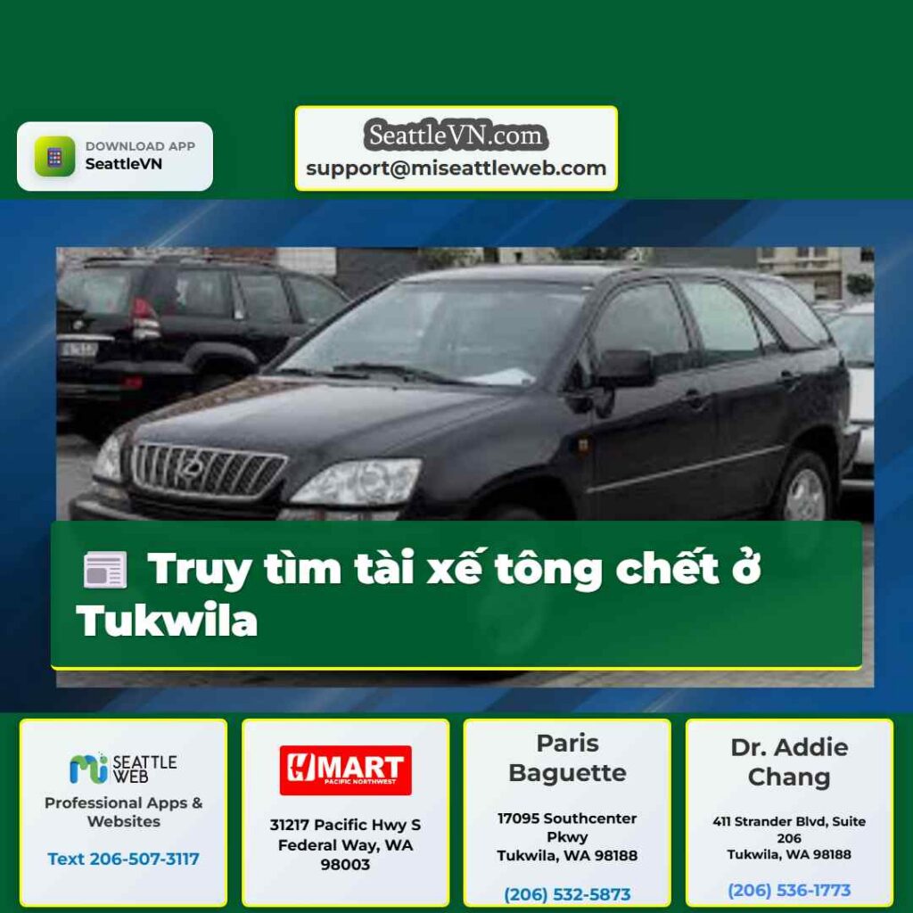 Truy tìm tài xế tông chết ở Tukwila