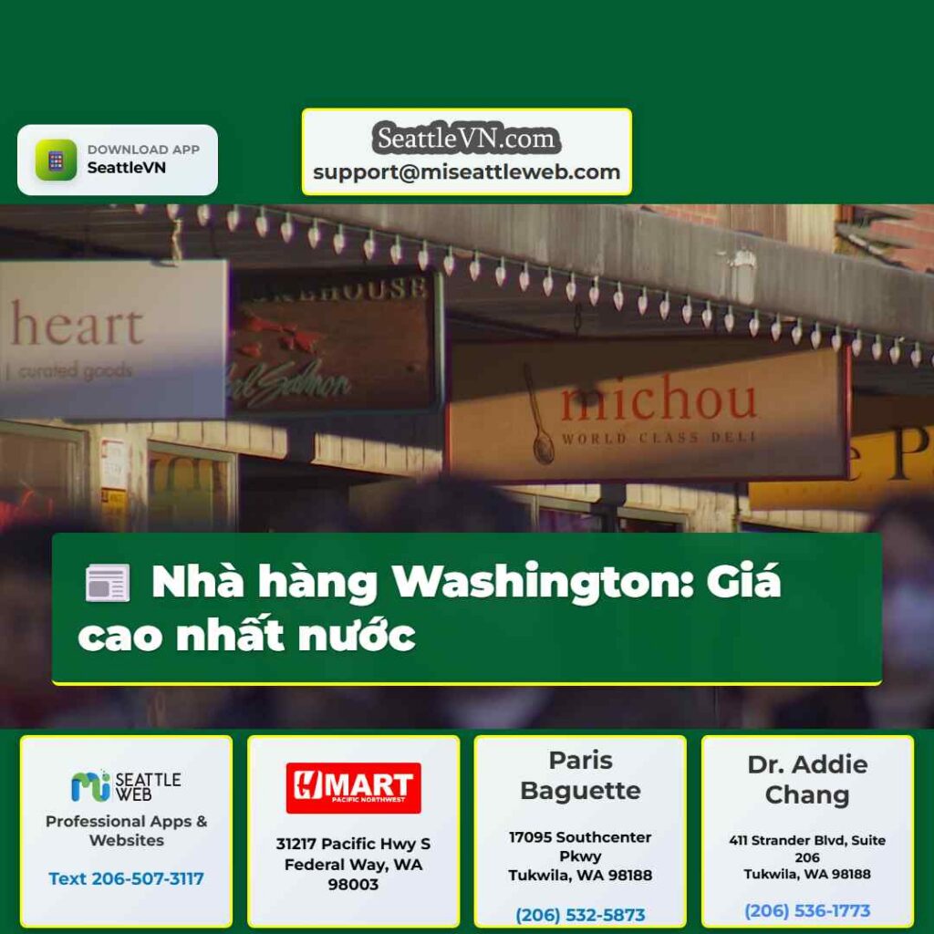Nhà hàng Washington: Giá cao nhất nước