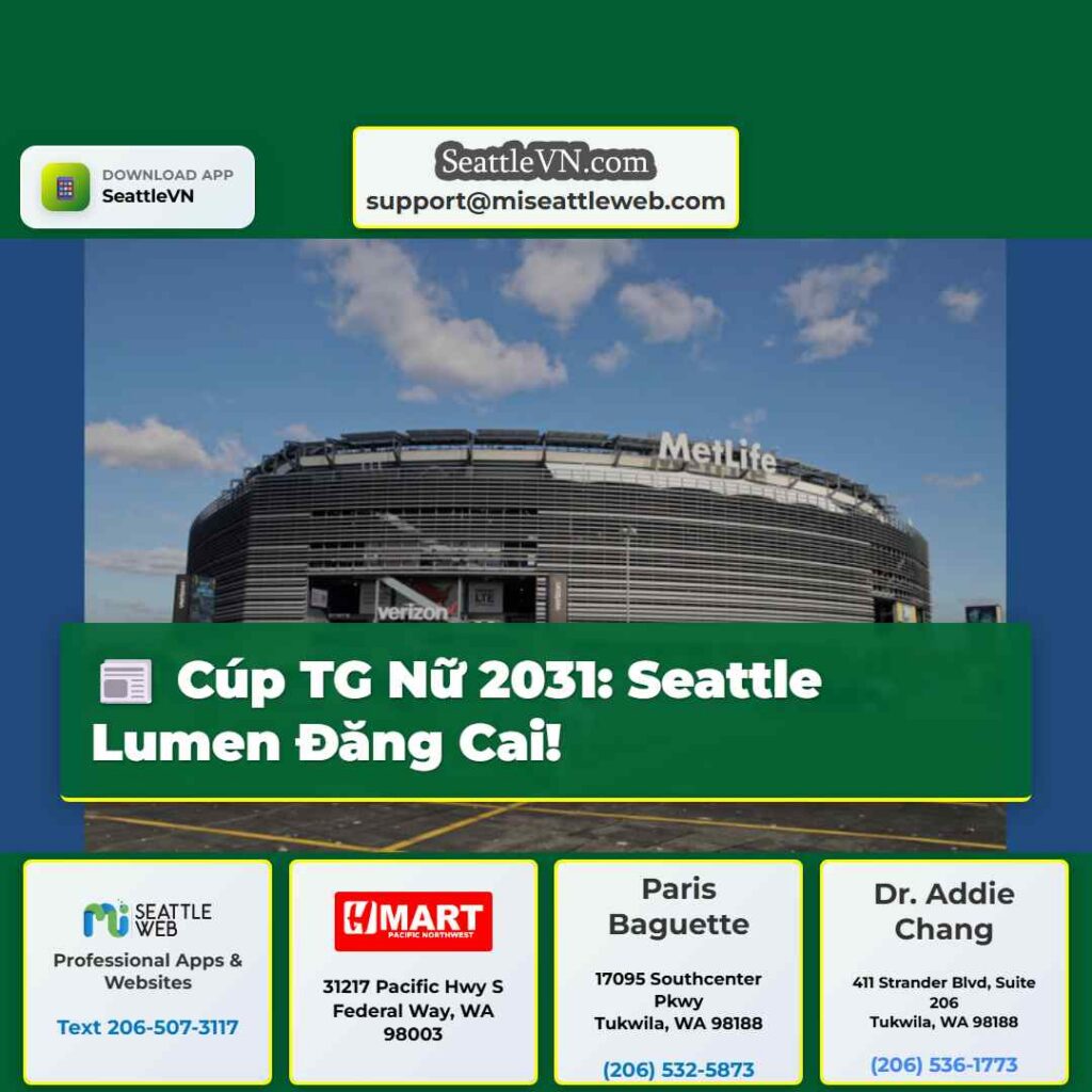 Cúp TG Nữ 2031: Seattle Lumen Đăng Cai!